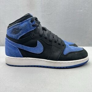 Size 6Y / Womens 7.5 Nike Air Jordan 1 Retro High OG (GS) Shoes Royal Blue Suede